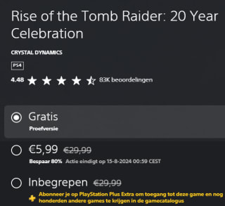 Rise of the Tomb Raider: 20 Year Celebration voor €5,99 in de Playstation Store