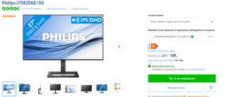 Philips E-Line 275E2FAE/00 - LED-Monitor voor €139 bij Coolblue