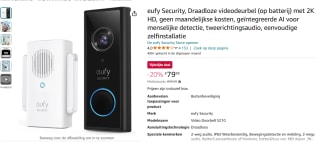 Eufy Security Draadloze Videodeurbel voor €79,99 bij Amazon NL