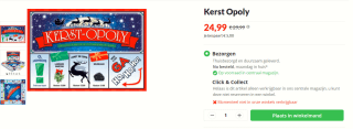 Kerst (Mon)Opoly - Bordspel voor €24,99 bij Boekenvoordeel