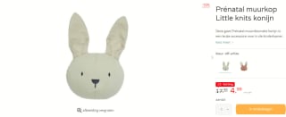 Prénatal muurkop Little knits konijn of beer voor €4,99 bij Prénatal