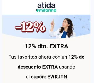12% descuento sin mínimo desde Atida
