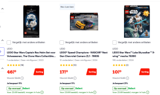 Tot 20% korting op meer dan 70 Lego sets bij Kruidvat