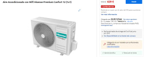 Hisense Premium Confort 12 (1x1) Aire Acondicionado con Wifi por 429€