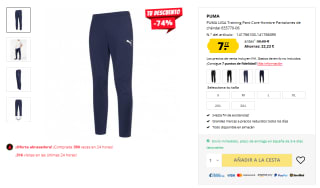 Puma Liga Training Pants PRO Hombre Pantalones por 7,77€ varios colores