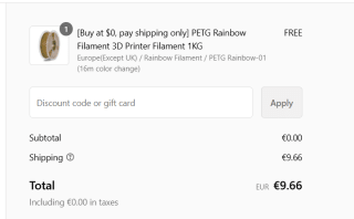 PETG Rainbow Filament 3D Printer Filament 1KG gratis