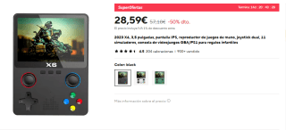 Consola Videojuegos 2023 X6 de 3,5 pulgadas 11 simuladores por 28,59€
