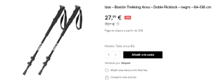 Bastón Trekking Izas Anso - Doble Flicklock por 27.99€