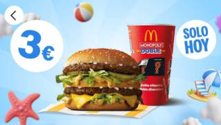 McDonald′s Burger a elegir + refresco mediano por 3€