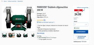 PARKSIDE Dubbele slijpmachine voor €24,99 in de Lidl webshop
