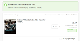 Videojuego Batman: Arkham Collection (PC) por 3,69€