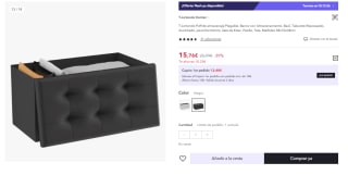 T-LoVendo Puff de almacenaje Plegable por 15.76€ (Cuenta Nueva 9.6€)