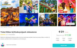 Ticket Kikker bij Kinderpretpark Julianatoren voor €17,50 bij Julianatoren via Tripper