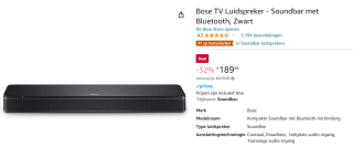 Bose TV speaker voor €189,99 bij Amazon.nl