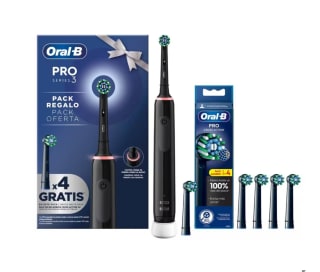 Cepillo de Dientes Eléctrico Oral-B Pro 3 con 4 Cabezales Cross Action a solo 48,90€