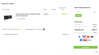 Tarjeta Gráfica Acer Predator BiFrost por 189,91€