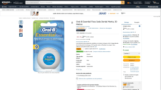 Oral-B Essential Floss Seda Dental Menta 50 Metros por 1,99€