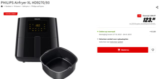 Philips Airfryer XL Essential HD9270/93 met bakvorm voor €123,95 bij de MediaMarkt