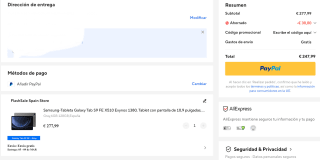 Samsung Galaxy Tab S9 FE 6GB+128GB + bolígrafo por 248,23€