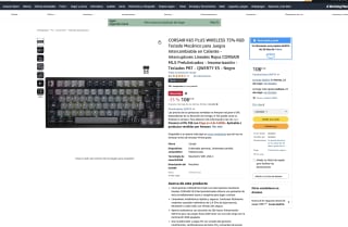 Teclado CORSAIR K65 PLUS WIRELESS 75% RGB Mecánico a solo 106,61€