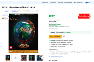 LEGO Ideas Wereldbol voor 179.99 euro ( als Bol select Member)