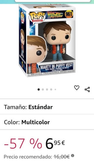 Funko Pop Movies Marty Mcfly in Puffy Vest por 5,91€.
