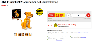 Lego Disney Jonge Simba De Leeuwenkoning (43247) voor €71,99 bij Kruidvat