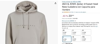 JACK & JONES Jjestar JJ Sweat Hood Noos Sudadera con Capucha para Hombre por 23,99€