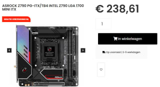 ASRock Z790 PG-ITX/TB4 voor €238,61 bij Caps