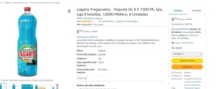 Pack x8 botellas Lagarto Fregasuelos 1500ml c/u por 6.30€