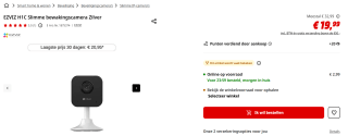Ezviz H1C IP-camera - Binnen camera - Full HD 1080P voor €19,99 bij de Mediamarkt