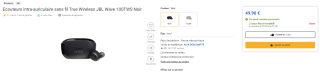 Ecouteurs intra-auriculaire sans fil True Wireless JBL Wave 100TWS Noir à 49,90€