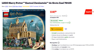 LEGO Harry Potter™ Kasteel Zweinstein™ de Grote Zaal 76435 voor €119,99 bij Bol