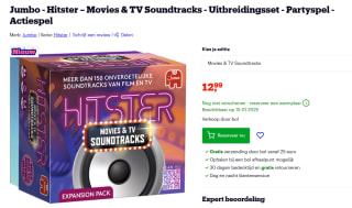 Spel Hitster Movies + Soundtracks Uitbreiding voor €12,99 bij Bol