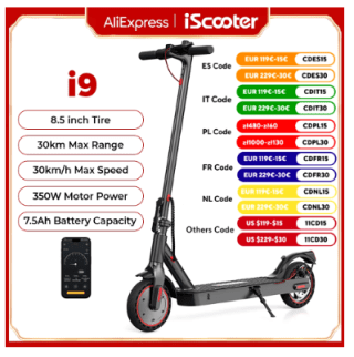 Trottinette Électrique IScooter i9 pour Adulte. 350W. 7.5 Ah. à 127,63€