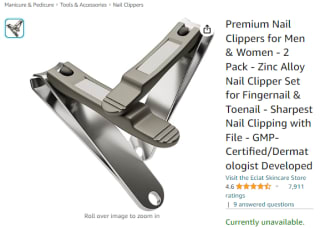 Receive 2 packs of premium nail clippers from Amazon as low as £3.99