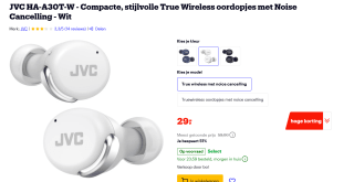 JVC HA-A30T-W-U True Wireless NC Bluetooth Wit Oordopjes voor €29 bij Bol