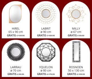 Gratis spiegel bij besteding vanaf €700 bij Beliani