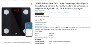 Bascula de Baño Digital Grasa Corporal,Inteligente por tan sólo 12,99€