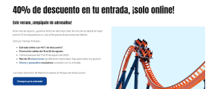 40% descuento en tu entrada en Parque de Atracciones Madrid