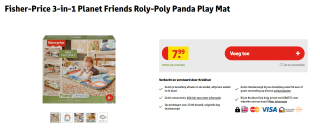 Fisher-Price Panda Speel-en Wiebelmat - Speelkleed voor €7,99 bij Kruidvat