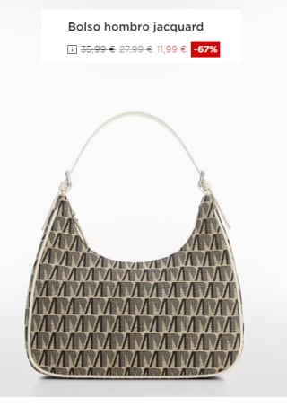 Bolso de hombro jacquard Mango por 11.99€