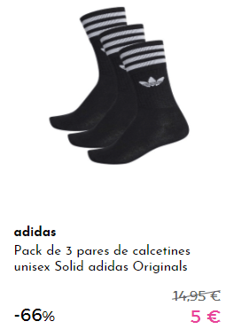 ADIDAS - Prendas hasta 10€ (dto hasta 66%)