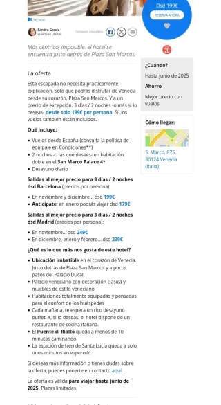 Venecia 4 días y Vuelos ida/vuelta desde 199€ por persona.