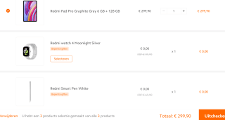 Redmi Pad Pro 6 GB + 128 GB + gratis pen en Redmi watch 4 voor €299