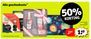 50% korting op alle geschenksets bij Kruidvat
