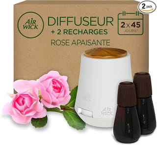 Air Wick Essential Mist Aparato y 2 Recambios de Ambientador con aroma a Rosa por 7,46€