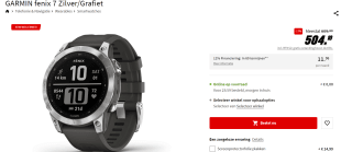 Garmin fenix 7S Multisport Smartwatch voor €504,10 bij de MediaMarkt