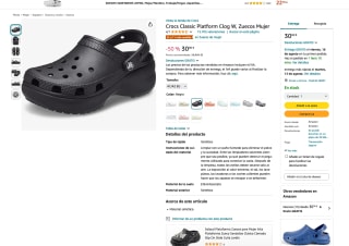 Zuecos Crocs Classic Platform Mujer por solo 30€