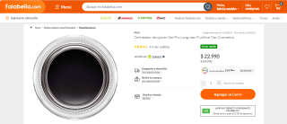 Delineador de ojos en Gel Mac Pro Longwear Fluidline por $22.990